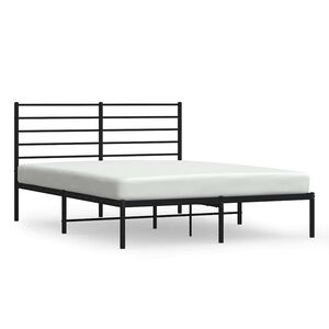 vidaXL Bedframe met hoofdbord metaal zwart 160x200 cm