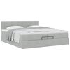 vidaXL Ottoman bed met matras 200x200 cm fluweel lichtgrijs