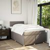 vidaXL Boxspring met matras stof taupe 120x190 cm