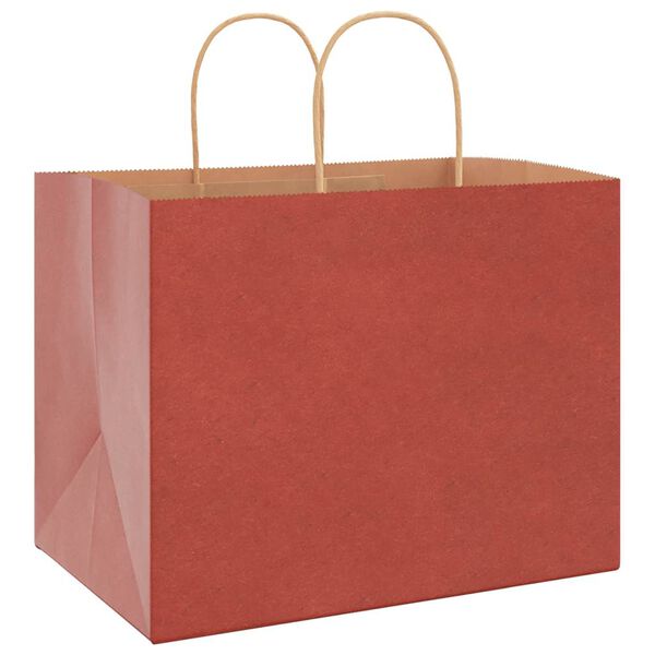 vidaXL Papieren zakken 50 st met hengsels 32x22x24 cm rood