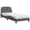 vidaXL Bed met matras Zadar kunstleer grijs 90x190 cm