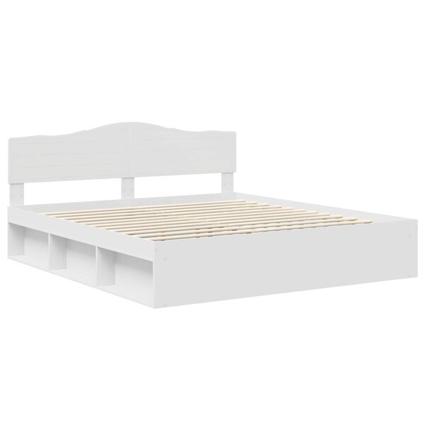 vidaXL Bedframe met hoofdeinde Wit 180 x 200 cm Massief grenenhout