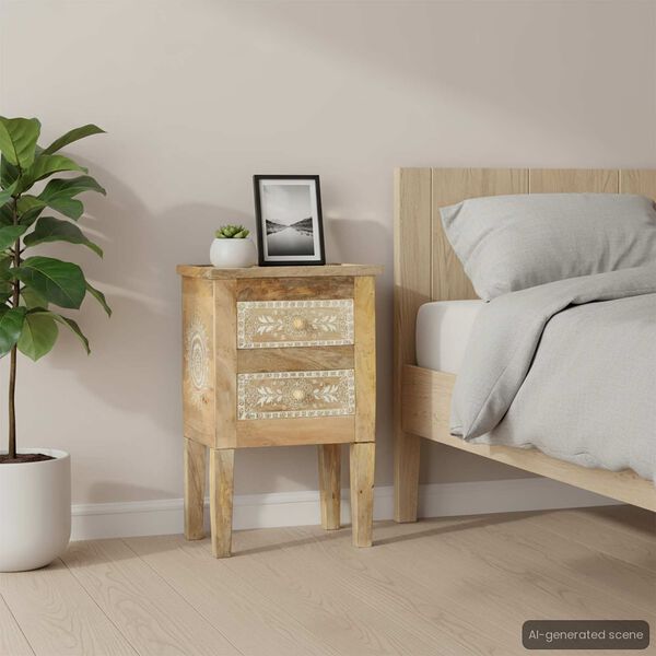 vidaXL Nachtkastje handgeschilderd 40x30x60 cm massief mangohout