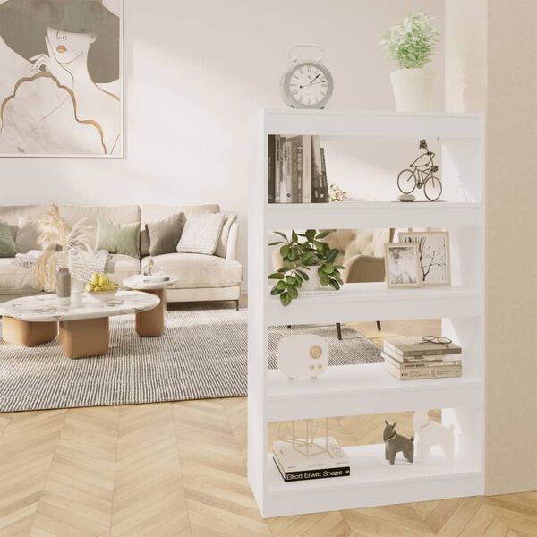 vidaXL Boekenkast/kamerscherm 80x30x135 cm bewerkt hout wit