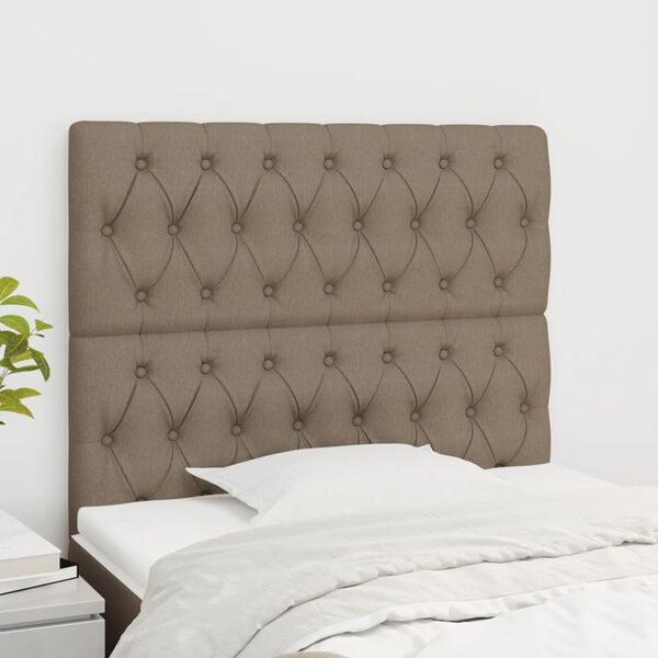 vidaXL Hoofdbord taupe 90x7x118/128 cm Stof