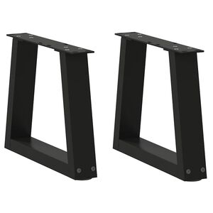 vidaXL Salontafelpoten 2 st V-vormig 30x(30-31,3) cm staal zwart