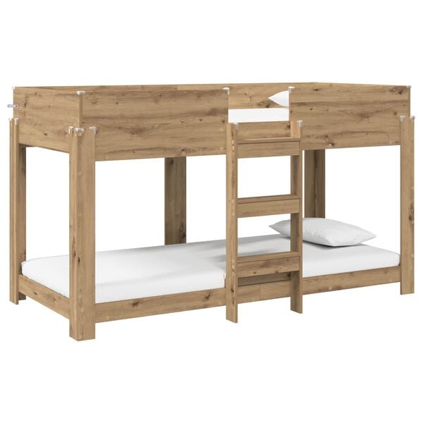 vidaXL Bunk Bed voor Kinderen Artisan Eiken 100 x 190 cm Bewerkt hout