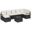 vidaXL Bankstel 8 st 7-Aantal zitplaatsen Zwart en Cr&egrave;me poly rattan