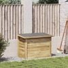vidaXL Opbergbox Naturel 80 x 44,5 x 57,5 cm Ge&iuml;mpregneerd grenenhout