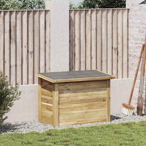 vidaXL Opbergbox Naturel 80 x 44,5 x 57,5 cm Ge&iuml;mpregneerd grenenhout