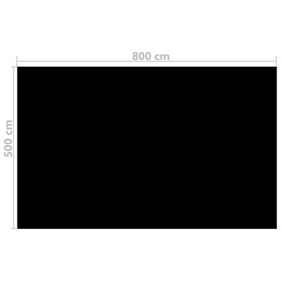 vidaXL Zwembadfolie drijvend rechthoekig 8 x 5 m (zwart)