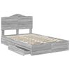 vidaXL Opslag bed met lade Grijs Sonoma 135 x 190 cm Bewerkt hout