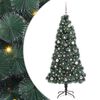vidaXL Kunstmatige Voorverlichte Kerstboom met Ballenset Groen 150 cm