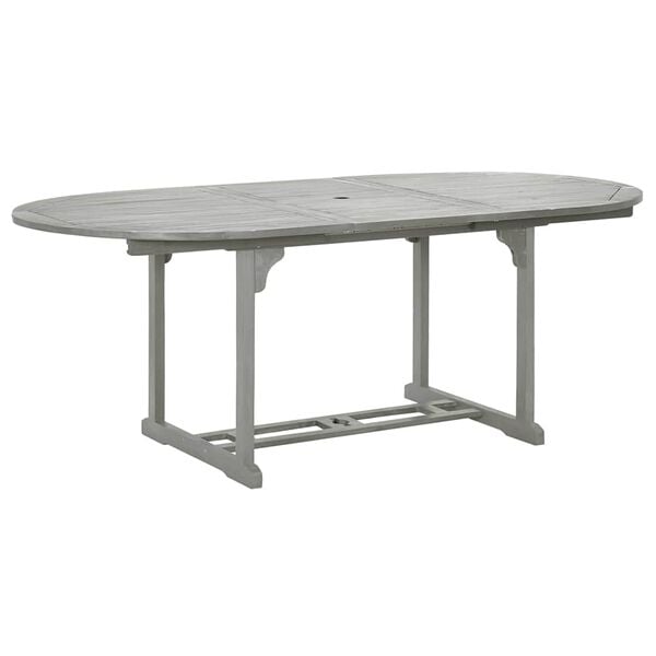 vidaXL Tuintafel 200x100x75 cm massief acaciahout grijs