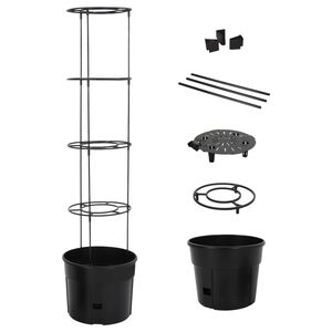 vidaXL Tomatenkweekpot &oslash;39x150 cm polypropeen antracietkleurig