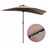 vidaXL Tuinparasol Taupe 294 x 150 x 223 cm Polyester en staal