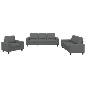 vidaXL 3-delige Loungeset stof donkergrijs