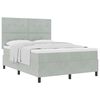 vidaXL Boxspringbed met hoofdeinde Lichtgrijs 160 x 200 cm Fluweel