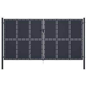 vidaXL Tuinpoort staal 400x200 cm antraciet