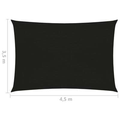 vidaXL Zonnezeil 160 g/m² 3,5x4,5 m HDPE zwart