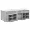 vidaXL Loft Bed Frame met Kast 3 st Grijs Sonoma Bewerkt hout