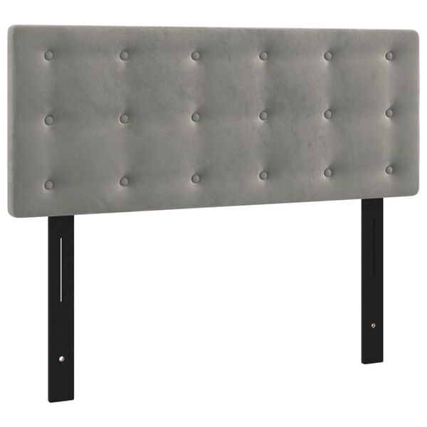 vidaXL LED Hoofdbord Lichtgrijs 100x5x78/88 cm Fluweel