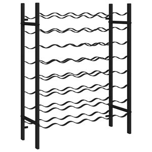 vidaXL Wijnrek voor 48 flessen metaal zwart