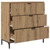 vidaXL Dressoir met lade Artisan Eiken 79,5 x 33 x 82 cm Bewerkt hout