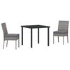 vidaXL Tuin eettafelset 3 st Grijs Gepoedercoat staal