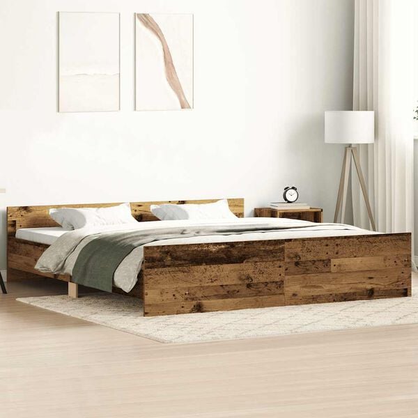 vidaXL Bedframe zonder matras 160x200 cm bewerkt hout oud hout