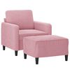 vidaXL Fauteuil met voetenbank 60 cm fluweel roze