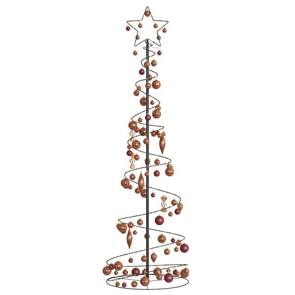 vidaXL LED-kerstboom met kerstballen 120 LED's warm wit 180 cm