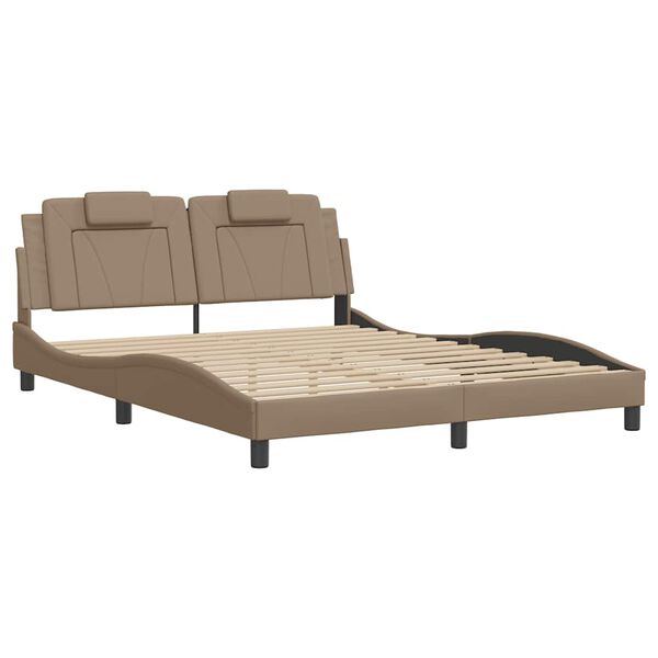 vidaXL Bedframe "Viana" zonder matras kunstleer cappuccinokleurig 160x200 cm