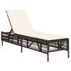 vidaXL Ligbed met kussen poly rattan bruin