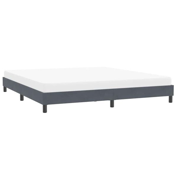 vidaXL Bedframe zonder matras 200x220 cm fluweel donkergrijs