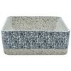 vidaXL Opzetwasbak rechthoekig 46x35,5x13 cm keramiek grijs en blauw