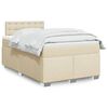 vidaXL Boxspring met matras stof cr&egrave;mekleurig 120x190 cm