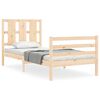 vidaXL Bedframe met hoofdbord massief hout 100x200 cm