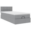 vidaXL Bed met matras 90x200 cm stof lichtgrijs