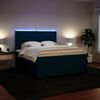 vidaXL Boxspring met matras fluweel blauw 200x200 cm