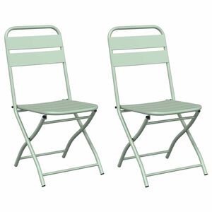 vidaXL Tuin Opvouwbare Stoel 2 st Licht muntgroen Gepoedercoat staal