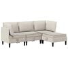 vidaXL Woonkamer Meubelset 4 st Havermout Stof