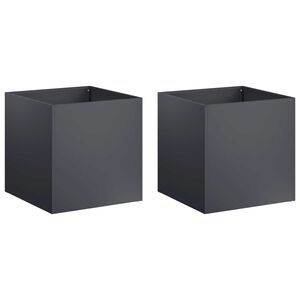 vidaXL Plantenbak 2 st Antraciet 45 x 45 x 45 cm Koudgewalst staal