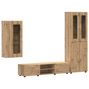 vidaXL Tv-meubelset FLORIN 3 pcs Artisan Eiken Bewerkt hout