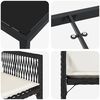 vidaXL Tuin eettafelset 5 pcs Zwart poly rattan