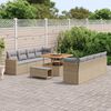 vidaXL Tuinbankenset 11 pcs Beige poly rattan