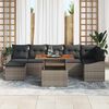vidaXL Tuin Sofa Set met opslag 8 pcs Grijs Poly riet