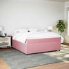 vidaXL Boxspring met matras fluweel roze 180x200 cm