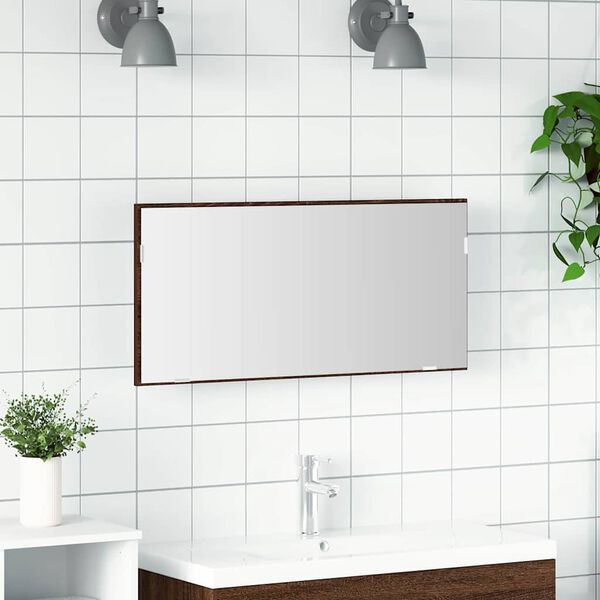 vidaXL Spiegel bruin eikenkleur 80 x 37 cm Glas en Engineered Hout