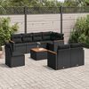 vidaXL 9-delige Loungeset met kussens poly rattan zwart